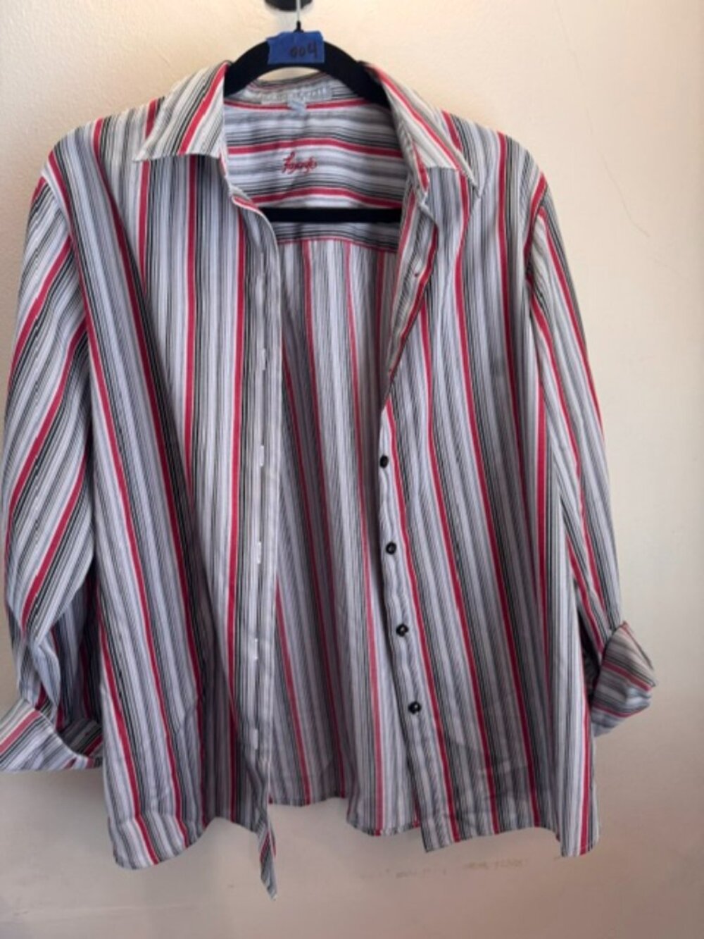 Foxcroft Long Sleeve Striped, No Iron Blouse